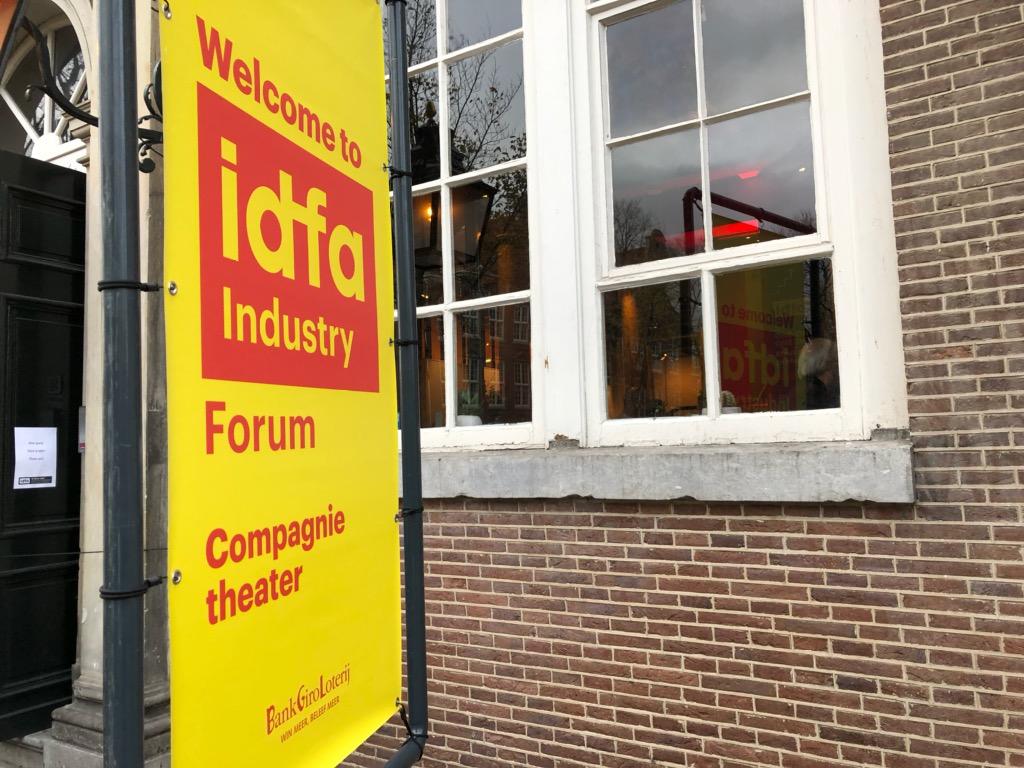International Documentary Film Festival Amsterdam sign outside theater