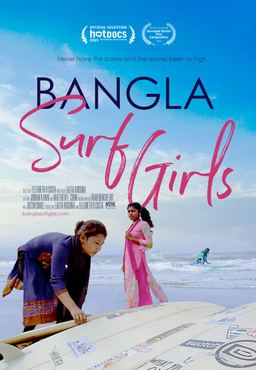Bangla Surf Girls movie poster with two girls at the beach