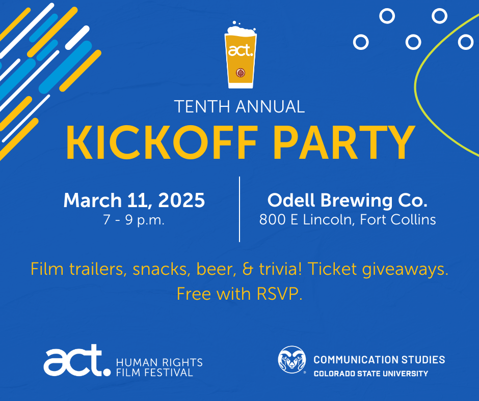 Graphic detailing ACT Human Rights Film Festival's 10th annual Kickoff Party